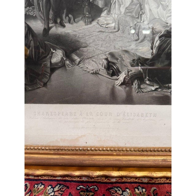 Pierre Cottin and Eduard Ender, Shakespeare at the Court of Elizabeth I, 1800s, Engraving on Paper For Sale - Image 6 of 10