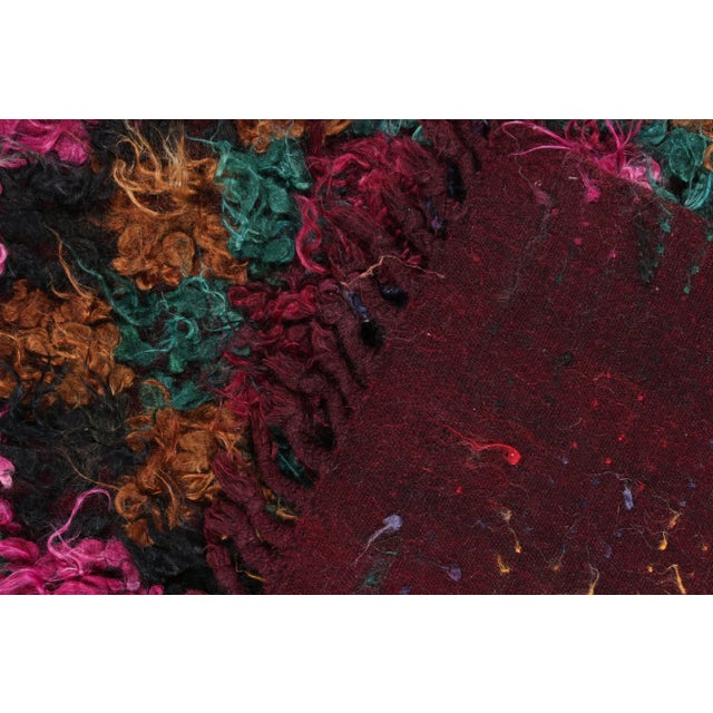 1950s Vintage Tulu Rug in Multicolor Geometric Pattern, Shag Pile For Sale In New York - Image 6 of 7