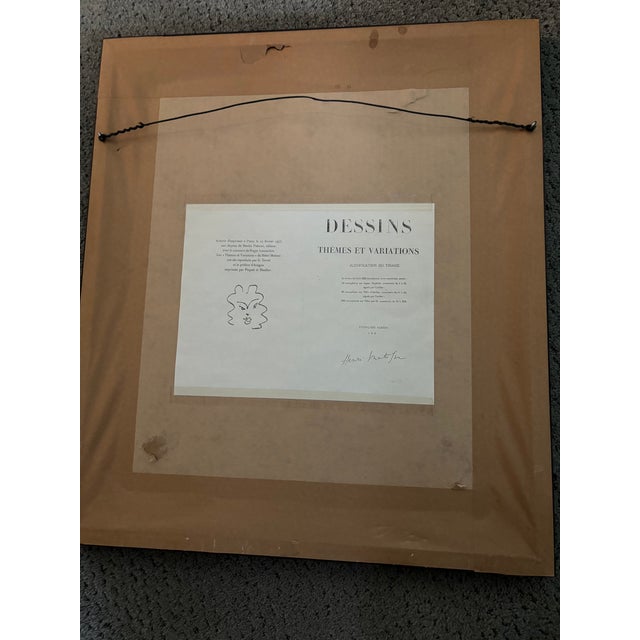 Henri Matisse 1941 Themes Et Variations Signed, Numbered, Matted, Framed Lithograph by Henri Matisse Still Life Vase of Flowers For Sale - Image 4 of 5