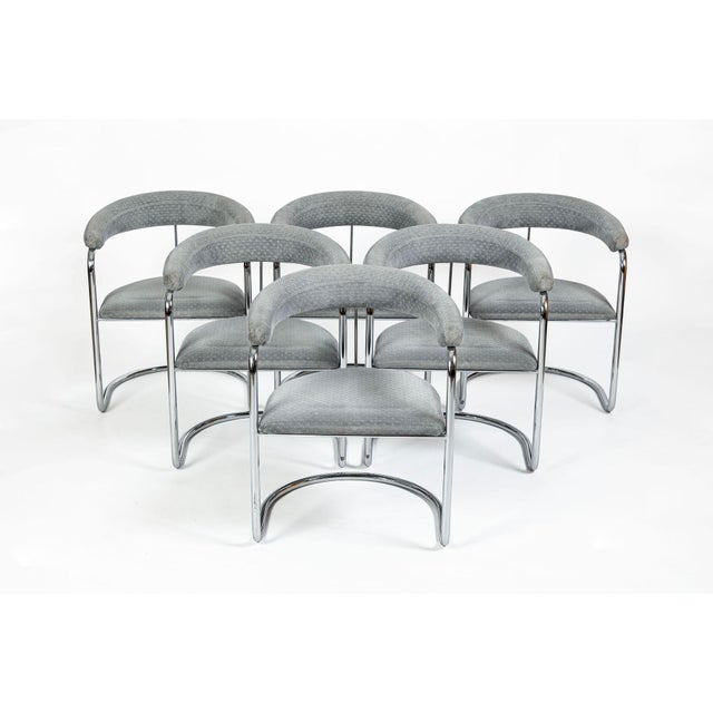 This set of six vintage mid-century modern SS33 dining armchairs was designed by Anton Lorenz for Thonet circa 1970. These...