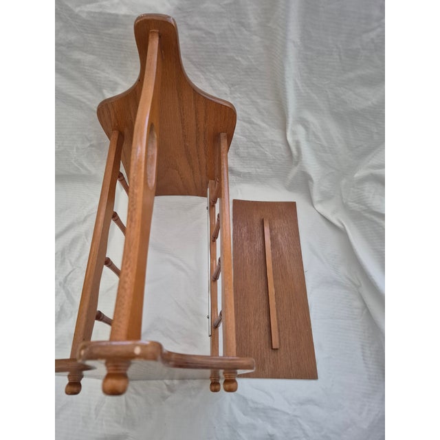 Vintage Wooden Magazine Rack With Carry Handle MCM For Sale In Palm Springs - Image 6 of 6