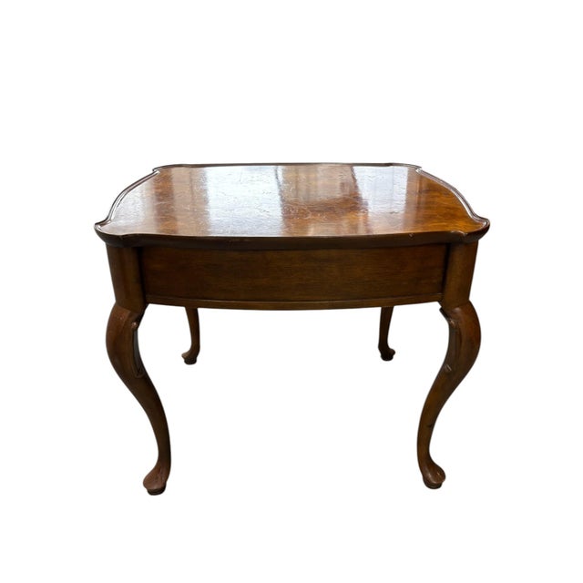 Quick Hits: Ethan Allen Knob Creek burl wood side table Features inlay veneer with rich burl grain Finished in a deep,...
