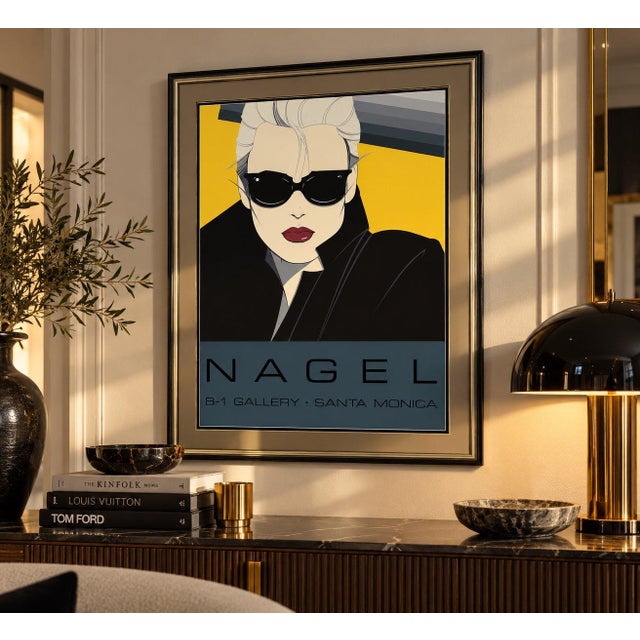 American 1985 Patrick Nagel Serigraph Santa Monica Poster B-1 Gallery Exhibition 34 X 27 For Sale - Image 3 of 3