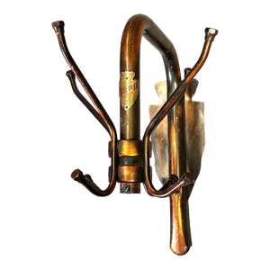 Mid 20th Century Japanned “Wall Tree” Copper Flashed Brass Rotating Wall Coat Rack by Peedee