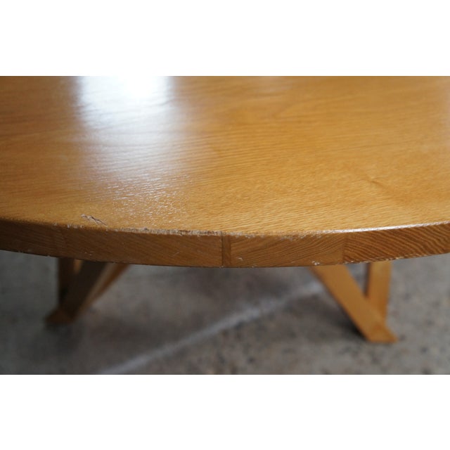 Ralph Lauren Geometric Modern Round Ash Lauren Studio Dining Breakfast Table 68" For Sale - Image 6 of 12