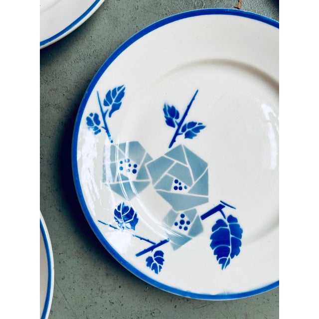 Art Deco Prado Dessert Plates in Earthenware from K&G Lunéville, 1940s, Set of 6 For Sale - Image 3 of 6
