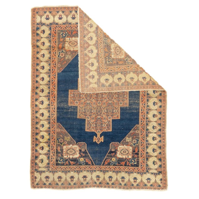 1900 - 1909 Antique Persian Senneh Rug 4'6'' x 6'2'' For Sale - Image 5 of 12