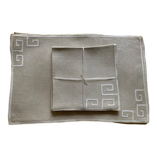Mid 20th Century Vintage Linen Placemats - Set of 8 For Sale