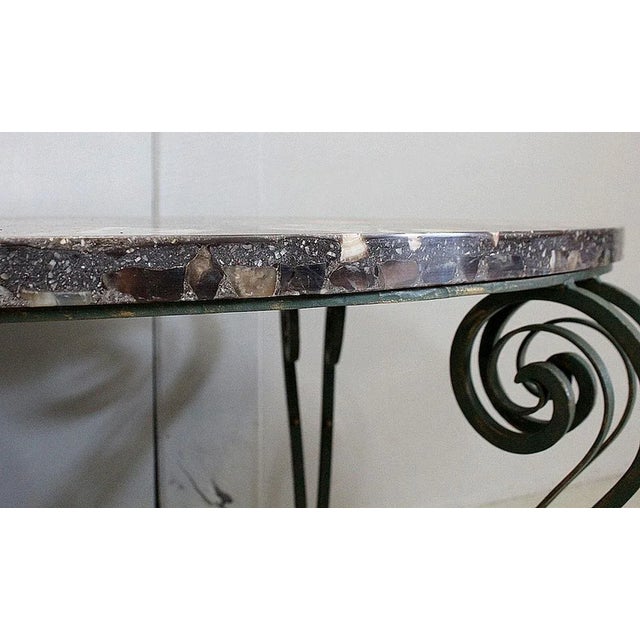 Marble and Wrought Iron Coffee Table, 1950 For Sale - Image 11 of 18