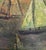 A wonderfully moody mid-century expressionist oil on canvas of sailboats amidst choppy seas at sunset. An abstract quality...