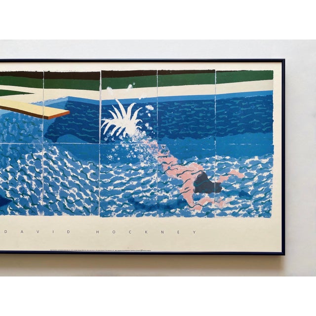 Mid-Century Modern David Hockney Vintage 1994 Lithograph Print Framed Large Pop Art Poster " Le Plongeur ( Paper Pool 18 ) " 1978 For Sale - Image 3 of 18