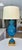 Monumental large-scale Seguso handblown cobalt blue colored ribbed glass table for Marbro. The hand blown italian glass...