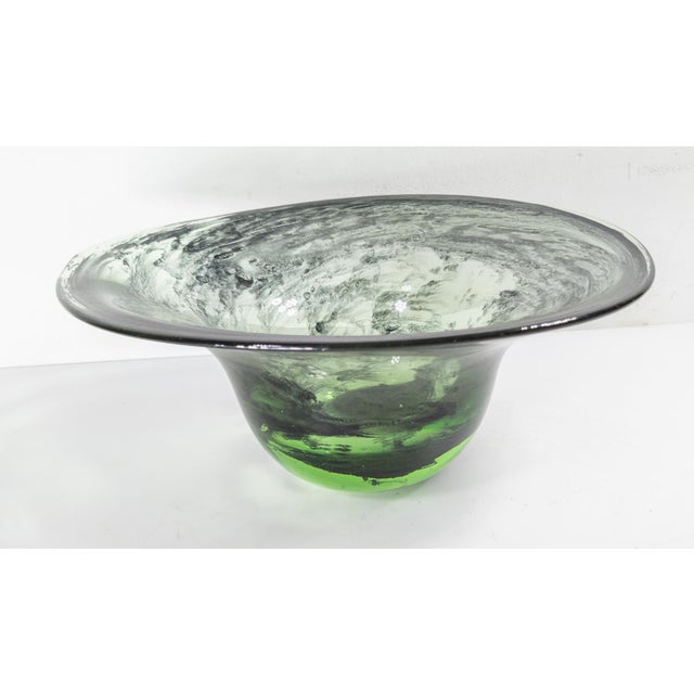 Mid 20th Century Mid-Century Modern Free Form Handmade Art Glass Bowl For Sale - Image 5 of 13