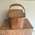 Mid 20th Century Slatted Top Wooden and Wicker Picnic Basket For Sale In Columbia, SC - Image 6 of 8