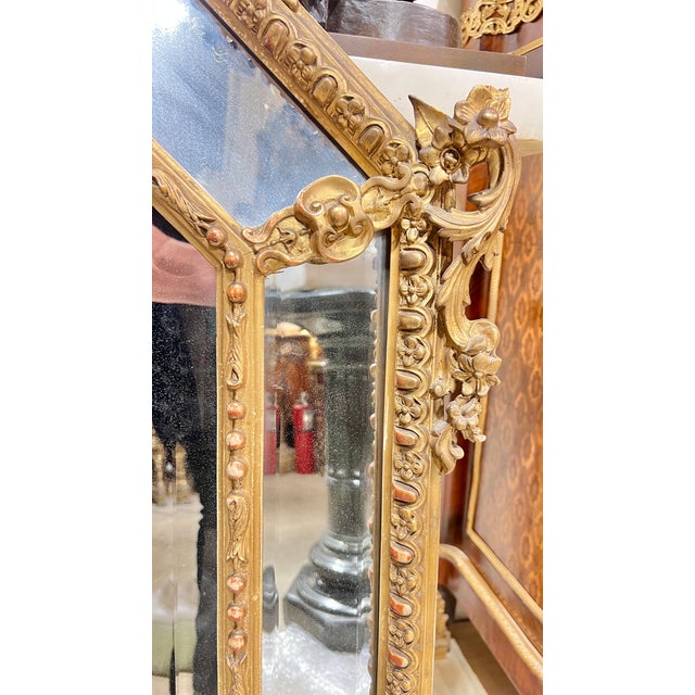 Antique Giltwood Mirror in French Louis XVI Style For Sale - Image 12 of 14