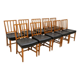 Modernist Model 620 Chairs in Walnut by Josef Frank for Svenskt Tenn, 1940s, Set of 10 For Sale