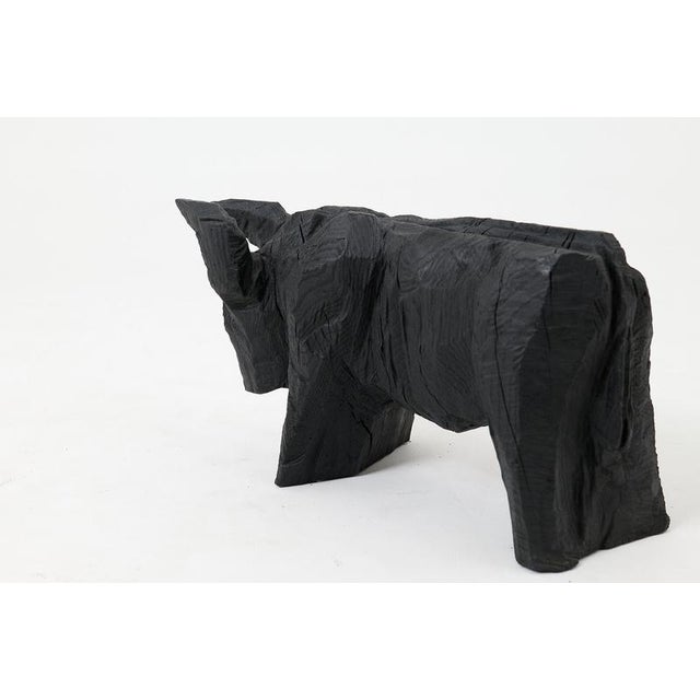 Black Taurus Sculpture in Burnt Oak by Logniture For Sale - Image 8 of 17