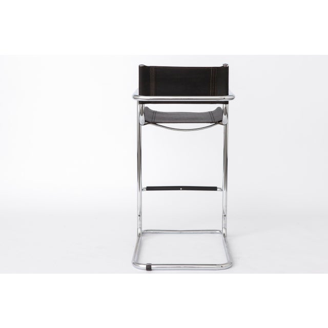 Vintage Cantilever Bar Stool with Chrome Frame and Black Faux Leather, 1990s For Sale - Image 6 of 10