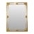Large vintage rectangular deknudt mirror featuring beveled side panels and gold-tone acanthus accents throughout; a 1970s...