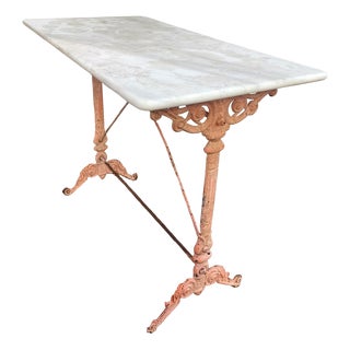 Cast Iron and Marble Bistro Table, 1900s For Sale