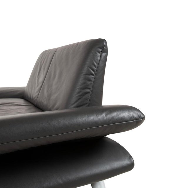 Rossini Two-Seater Leather Sofa with Black with Manual Function by Koinor For Sale - Image 9 of 16
