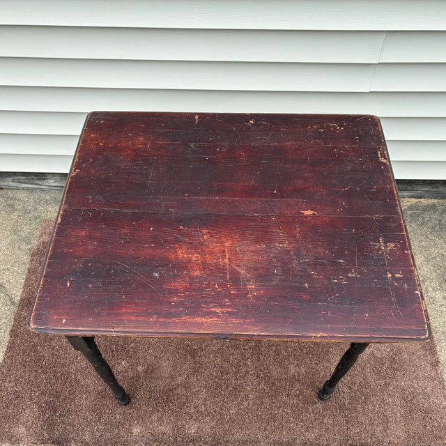 Antique American Wooden Folding Sewing Table For Sale - Image 12 of 12