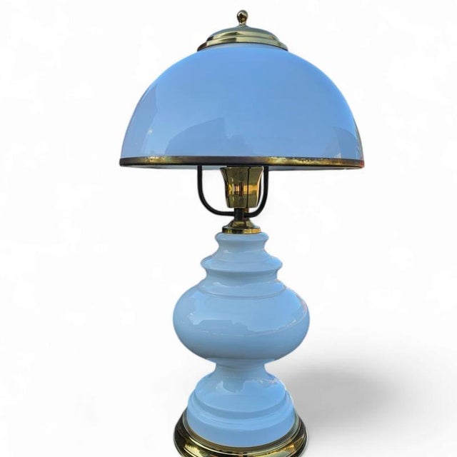 White Opaline Glass Table Lamps, 1970s, Set of 2 For Sale - Image 5 of 8