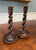 Antique English Barley Twist Candlesticks Candle Holders Oak Pair 10.5" Tall For Sale In Dallas - Image 6 of 17