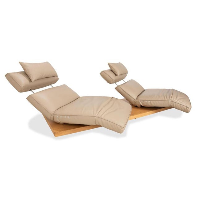 Beige Free Motion Etino Two-Seater Sofa in Leather from Koinor For Sale - Image 8 of 18