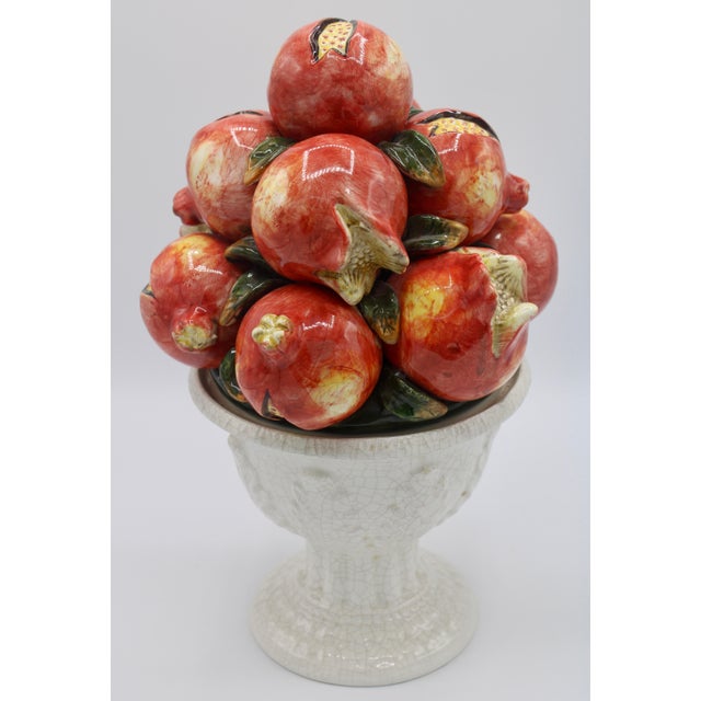 Italian Vintage Italian Ceramic Pomegranate Topiary For Sale - Image 3 of 9