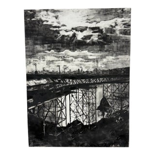 Shunt M. Techno Apocalypse Black/White Painting, Signed For Sale