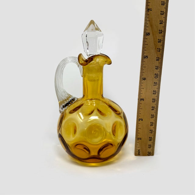 Up for your consideration is a gorgeous antique Victorian-era amber art glass cruet decanter, standing 6.5 inches tall to...