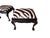 19th Century Queen Anne Style Carved Bench in Burchell Zebra Hide For Sale - Image 6 of 9