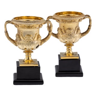 20th Century British Silver-Gilt Warwick Vases from Asprey, 1914, Set of 2 For Sale
