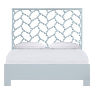 Silas Platform Bed Queen - Light Blue For Sale