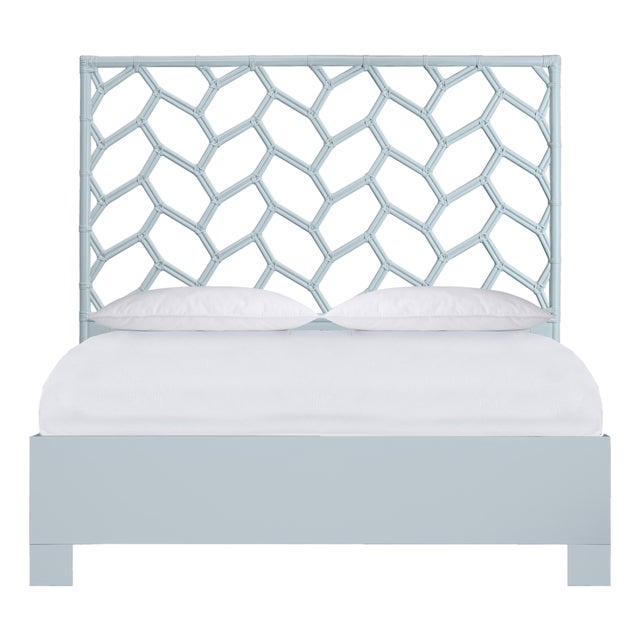 Silas Platform Bed Queen - Light Blue For Sale