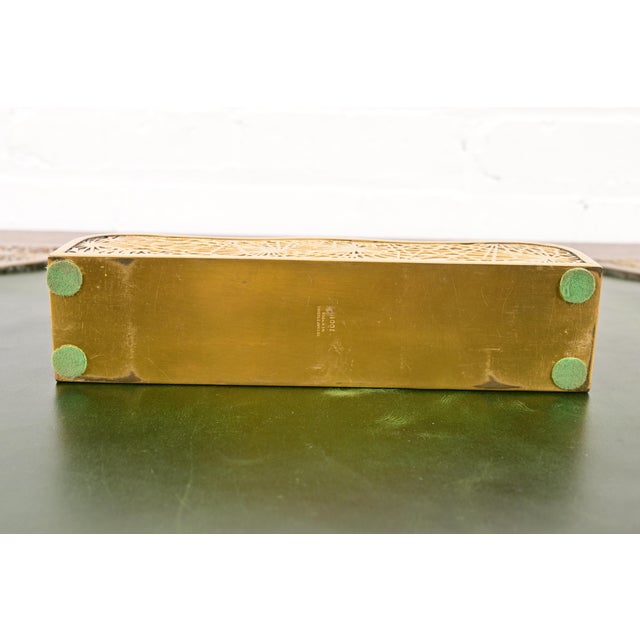 Bronze Tiffany Studios New York Pine Needle Bronze Doré and Favrile Slag Glass Letter Rack For Sale - Image 8 of 11