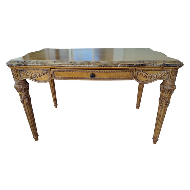 Elevate your home office with this stunning vintage writing desk by Schnadig, dating back to the late 1990s. This piece...