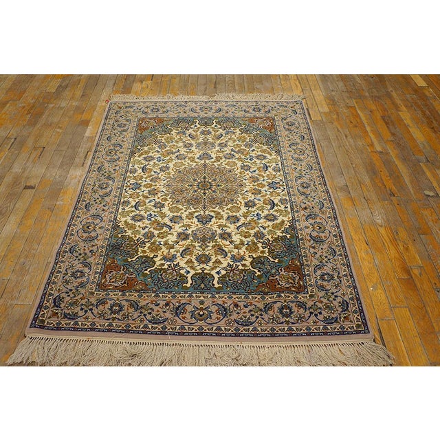 Antique Persian Isfahan Rug Size: 3' 8'' x 5' 1''