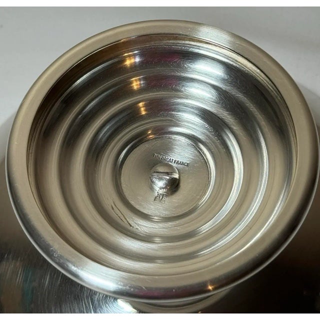 1930s Jean Puiforcat France Art Deco Silverplate Pedestal Bowl Dish For Sale - Image 9 of 10