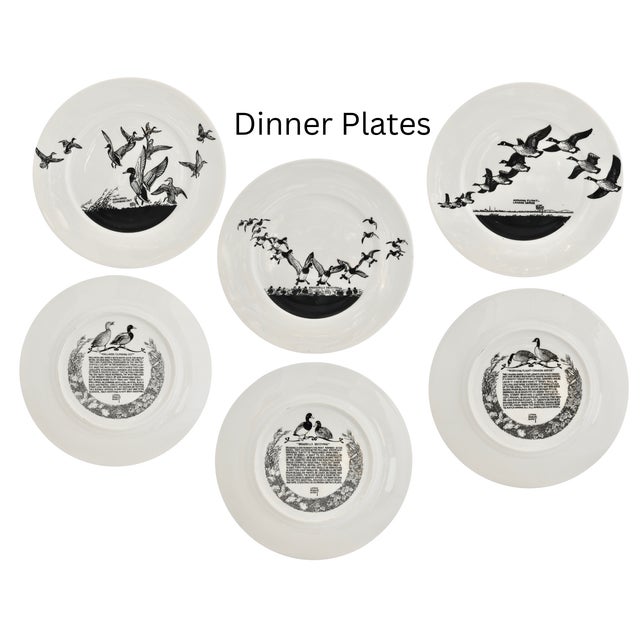 Modern Mid 20th Century Lynn Bogue Hunt "Game Bird" Porcelain Plates, Service for 6 For Sale - Image 3 of 6