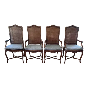 Chairs Cane Back French Living Dining Room Vintage