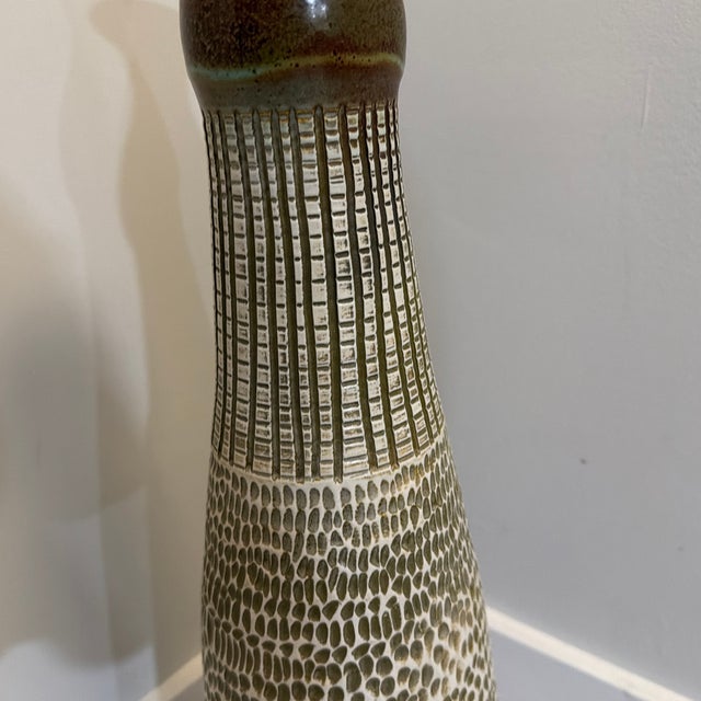 Lane  brutalist Monumental 29" Mid-Century Modern Brutalist Ceramic Floor Vase by j.k. Dryden, 1979 For Sale - Image 4 of 7