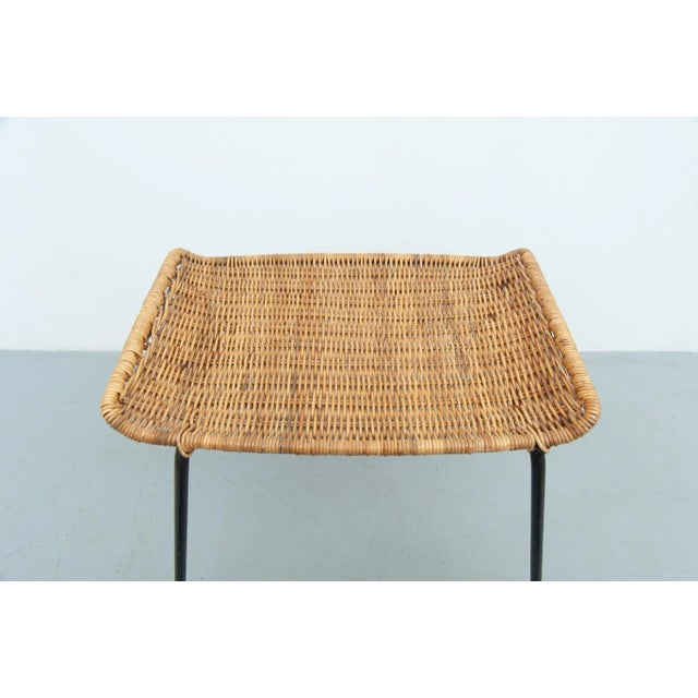 Rattan Stool attributed to Gian Franco Legler, 1950s For Sale - Image 4 of 11
