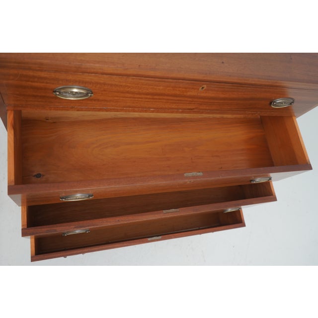 1940s Bench Made Federal Style Mahogany Inlaid Chest For Sale - Image 5 of 16