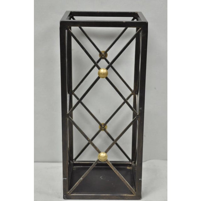 Contemporary Italian Neoclassical Style Iron X- Form Umbrella Cane Stand For Sale - Image 11 of 11