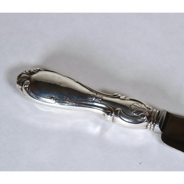 Vintage English Sheffield Sterling Silver Handled Fish Knife For Sale - Image 9 of 12