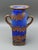 Anca Podaru Ama Romanian Copper Overlay Handled Art Glass Nouveau Vessel Vase. Measures approximately 7 3/4" long, 4 7/8"...