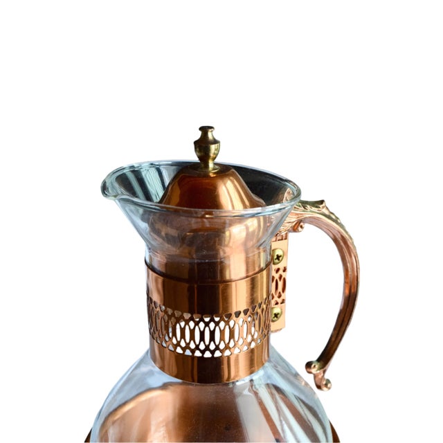 Late 20th Century Princess House Copper and Glass Carafe Set For Sale - Image 9 of 10
