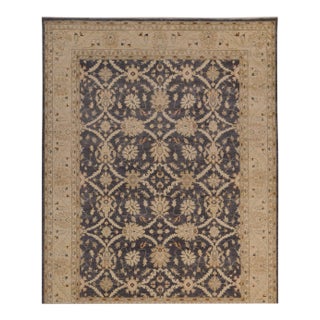1990s Boho Chic Kafkaz Charcoal/Tan Hand-Knotted Rug - 11'10 X 15'1 For Sale